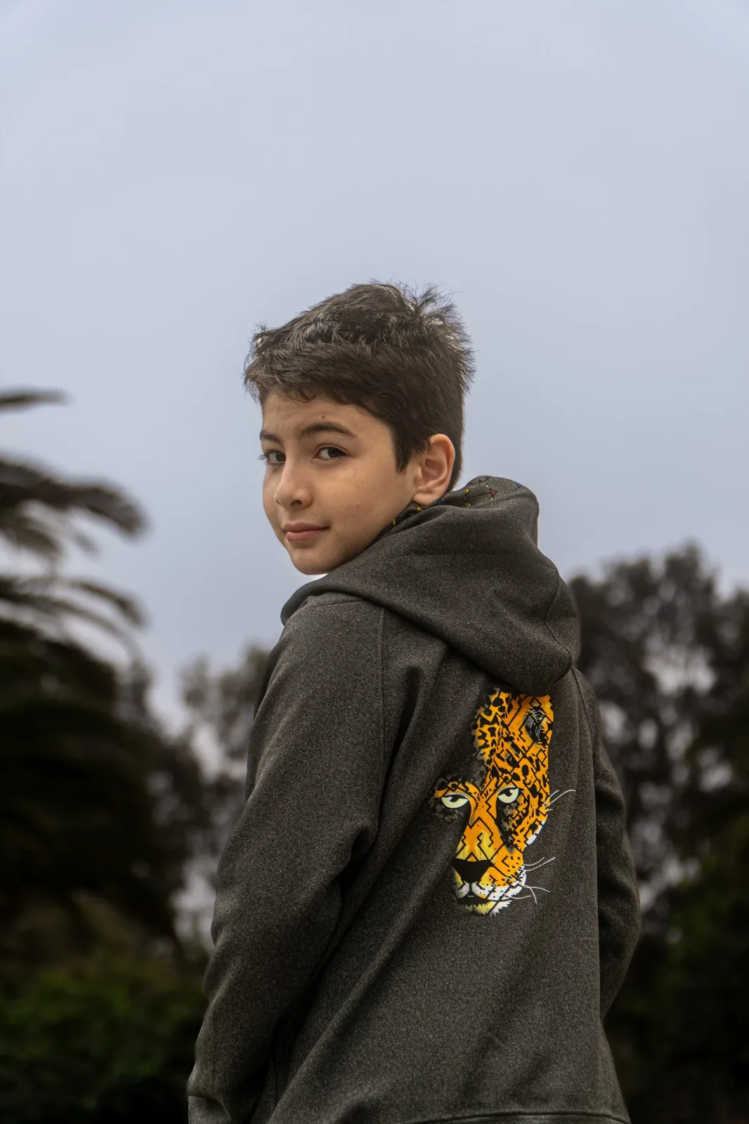 Polera Vangers Selva/Jaguar Niño Gris